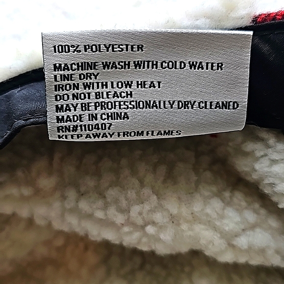 Woodland Creek Buffalo Plaid Flannel Trapper Hat Red/Black, NWOT - Picture 11 of 11